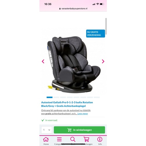 Ervaring met autostoel goliath?